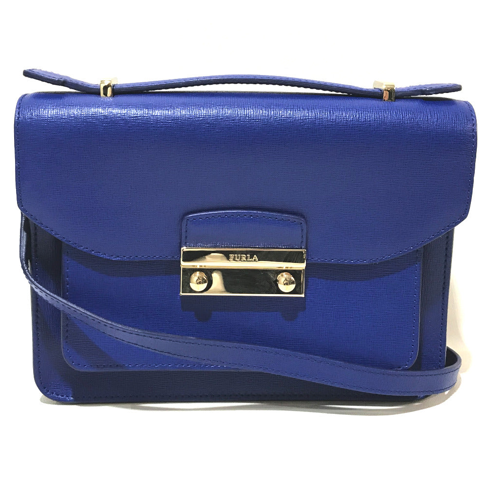 FURLA Julia Bag 2-Way Leather Shoulder Bag, Women's, Blue