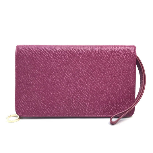 BVLGARI ブルガリブルガリ パスケース 2つ折り財布 カーフレザー レディース フーシャピンク×レッド