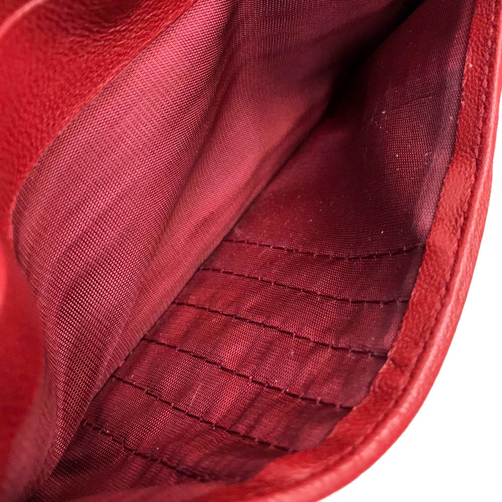 BVLGARI BVLGARI Pass Case Bifold Wallet Calf Leather Women's Fuchsia Pink x Red
