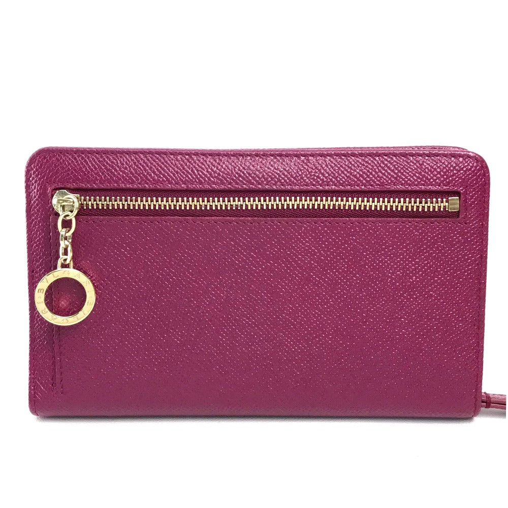 BVLGARI BVLGARI Pass Case Bifold Wallet Calf Leather Women's Fuchsia Pink x Red