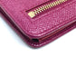 BVLGARI BVLGARI Pass Case Bifold Wallet Calf Leather Women's Fuchsia Pink x Red