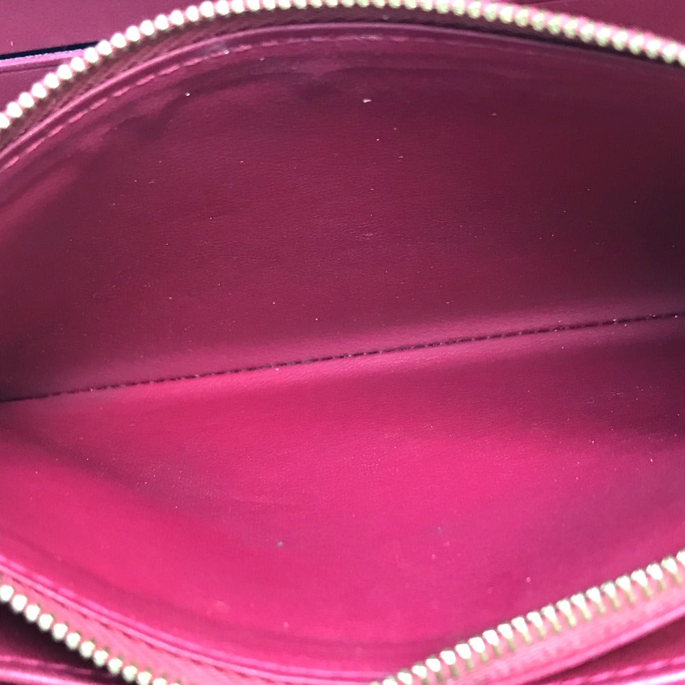 LOUIS VUITTON M91597 Monogram Vernis Zippy Wallet, Patent Leather, Women's, Rose Andiane, Dark Pink