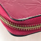 LOUIS VUITTON M91597 Monogram Vernis Zippy Wallet, Patent Leather, Women's, Rose Andiane, Dark Pink