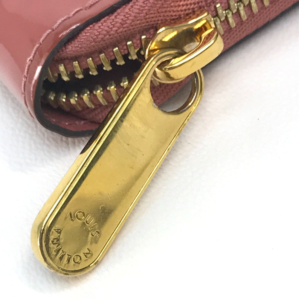 LOUIS VUITTON M62318 Monogram Zippy Venice Long Wallet in Patent Leather, Women's, Vieux Rose, Pink Beige
