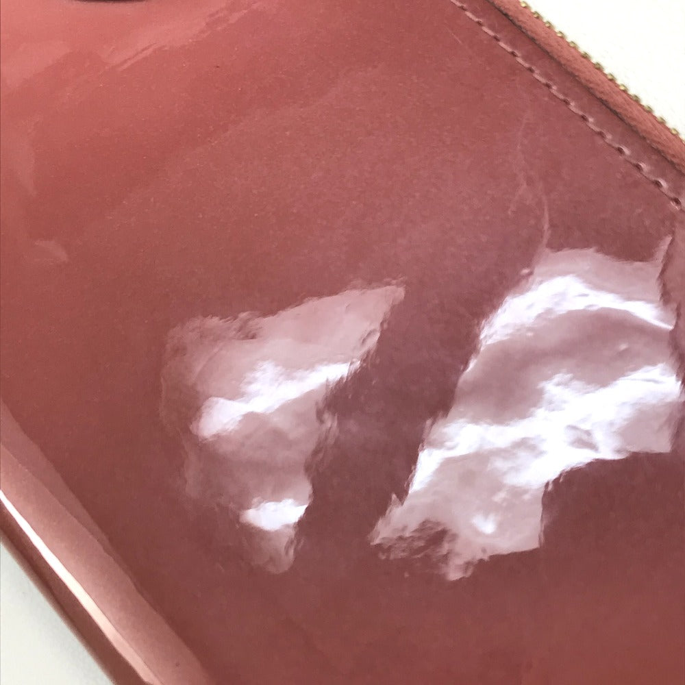 LOUIS VUITTON M62318 Monogram Zippy Venice Long Wallet in Patent Leather, Women's, Vieux Rose, Pink Beige