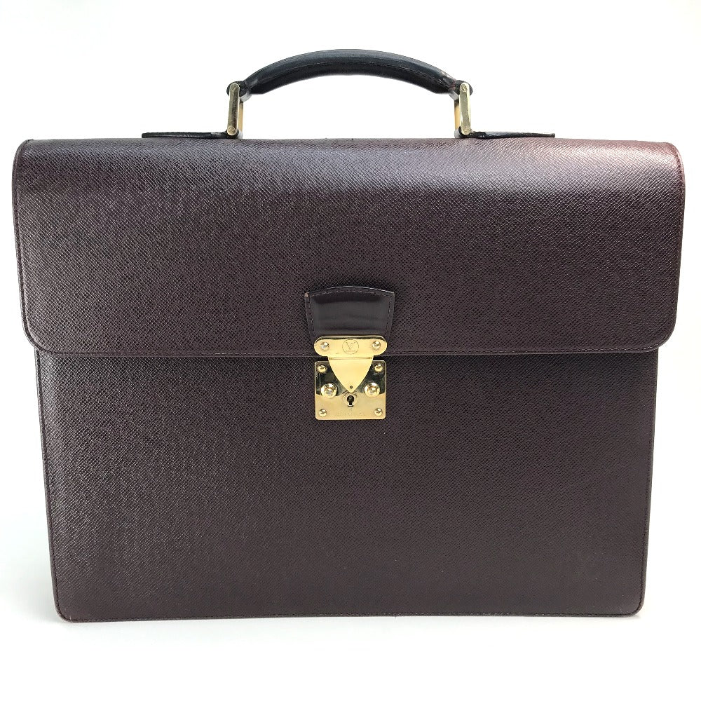 LOUIS VUITTON M30036 Taiga Serviette Moscova Bag, Taiga Leather Handbag, Business Bag, Men's, Acajou, Bordeaux