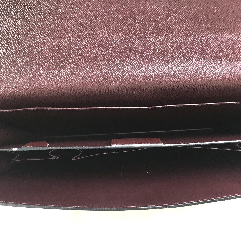 LOUIS VUITTON M30036 Taiga Serviette Moscova Bag, Taiga Leather Handbag, Business Bag, Men's, Acajou, Bordeaux