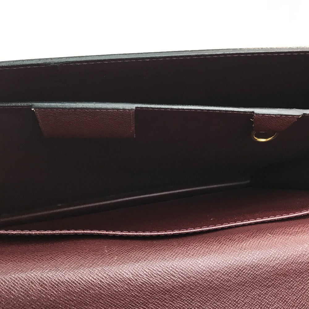 LOUIS VUITTON M30036 Taiga Serviette Moscova Bag, Taiga Leather Handbag, Business Bag, Men's, Acajou, Bordeaux