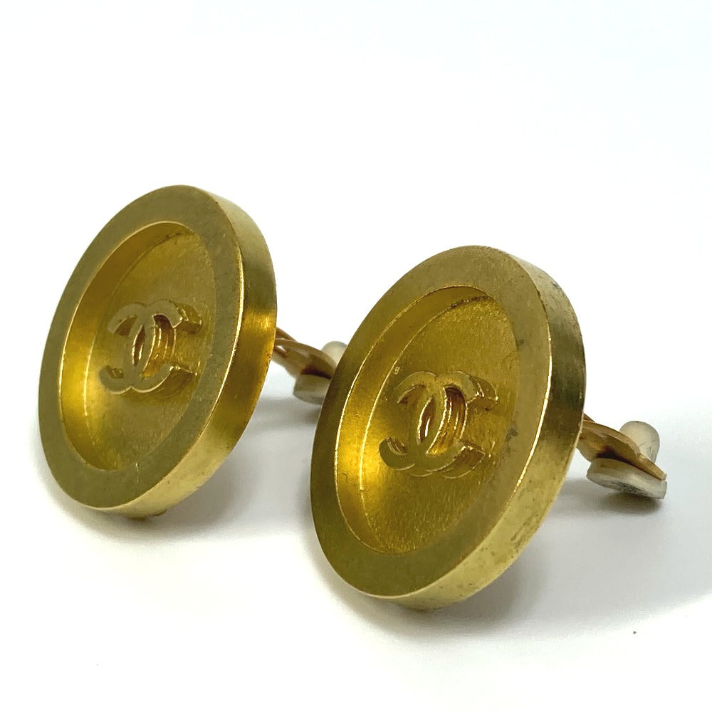 CHANEL CC Coco Mark Vintage Circle 94P Earrings GP Women's Gold