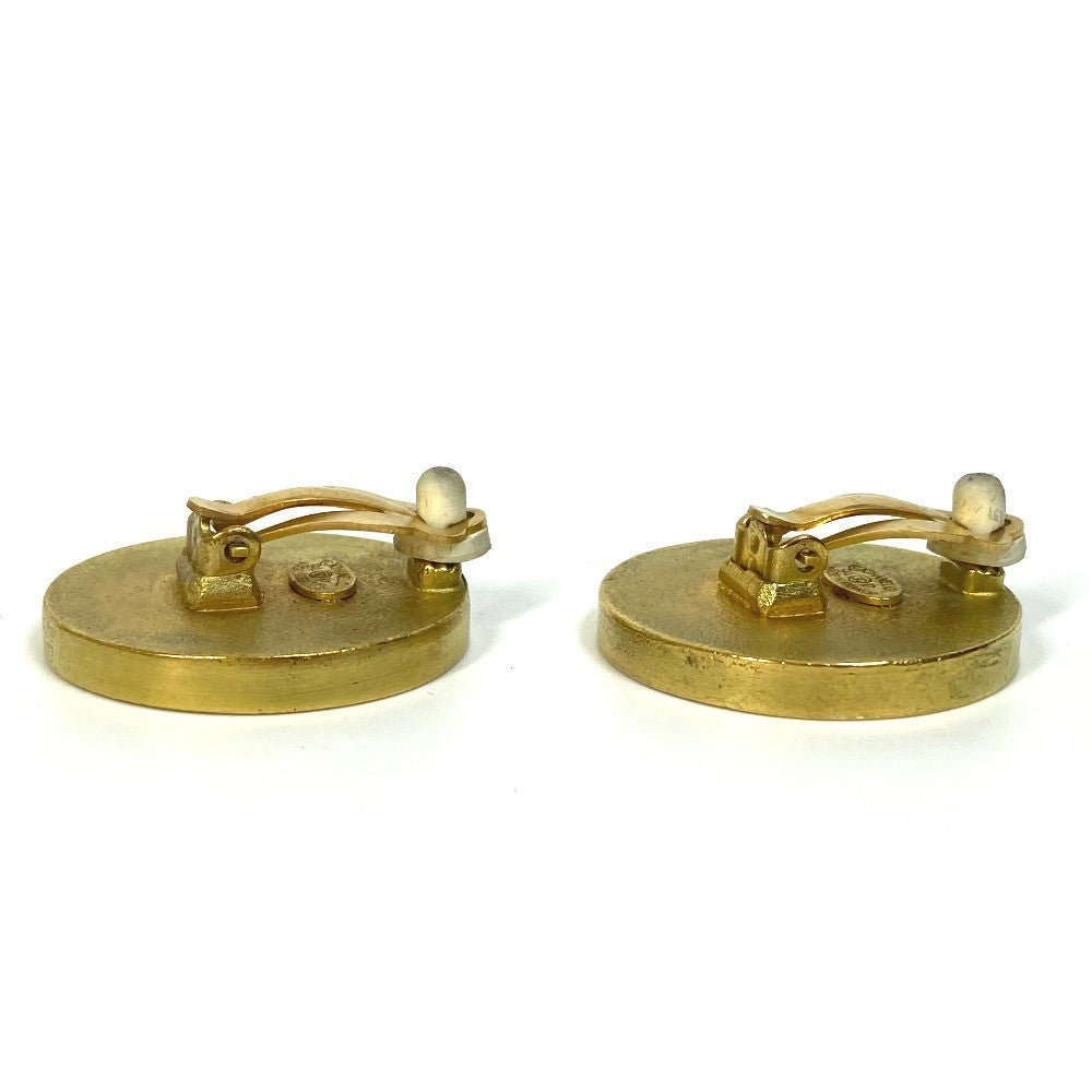 CHANEL CC Coco Mark Vintage Circle 94P Earrings GP Women's Gold