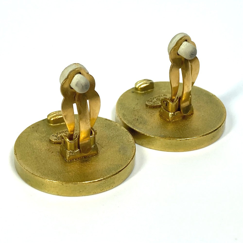 CHANEL CC Coco Mark Vintage Circle 94P Earrings GP Women's Gold