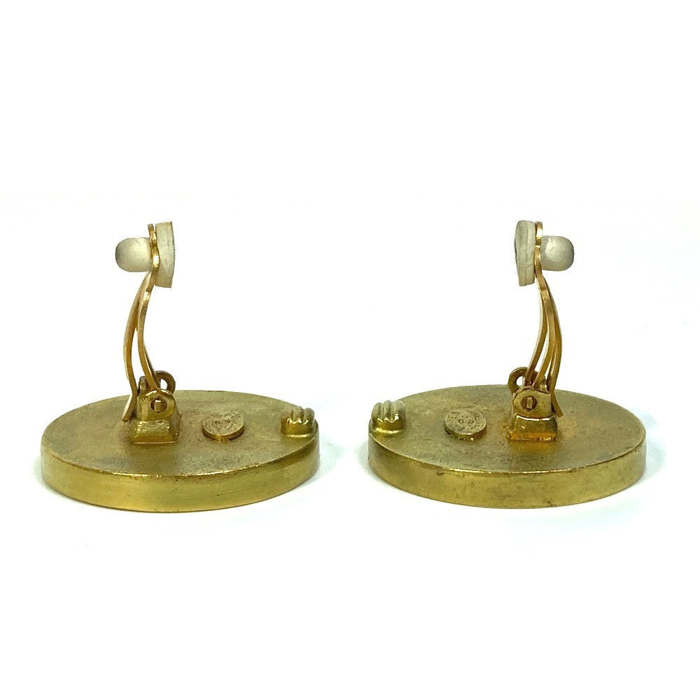 CHANEL CC Coco Mark Vintage Circle 94P Earrings GP Women's Gold