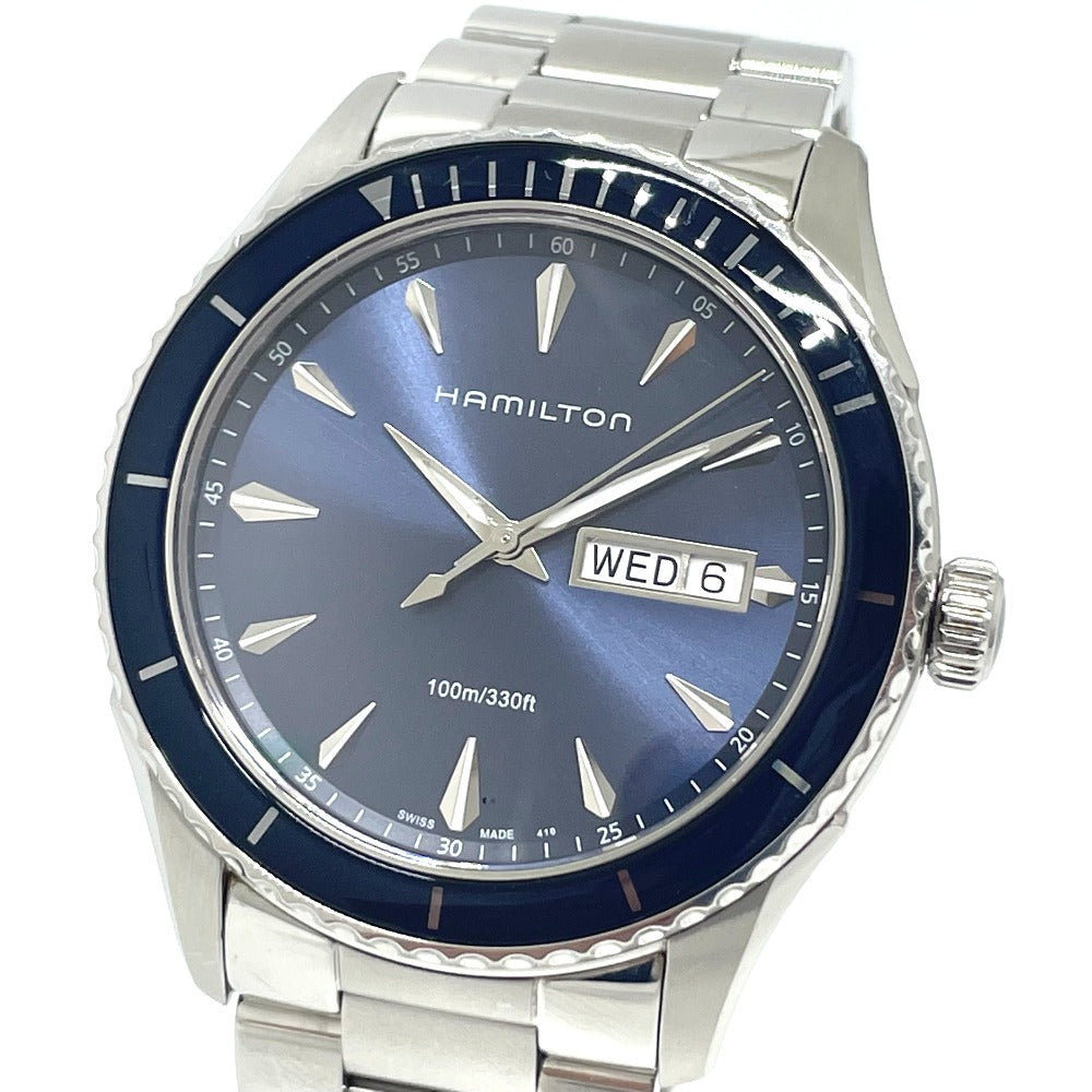 HAMILTON H375510 Jazzmaster Quartz Day-Date Watch SS Men's Silver
