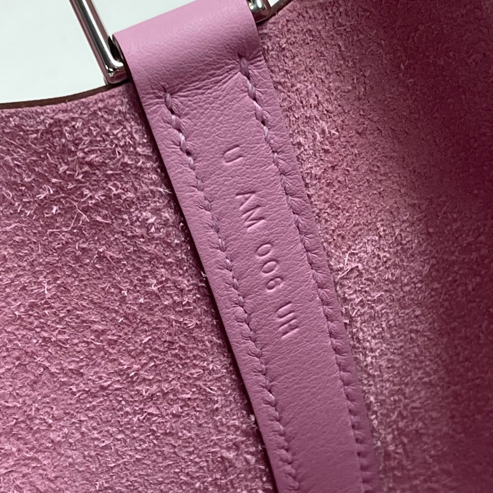 HERMES Picotin Lock Micro 14 Lucky Daisy Handbag in Swift, Women's, Mauve Sylvestre Pink