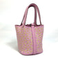 HERMES Picotin Lock Micro 14 Lucky Daisy Handbag in Swift, Women's, Mauve Sylvestre Pink