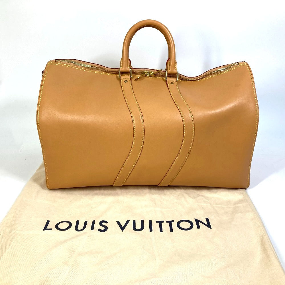 LOUIS VUITTON M55609 Keepall Bandouliere 50 Travel Bag, Boston Bag, Natural Leather, Unisex, Beige