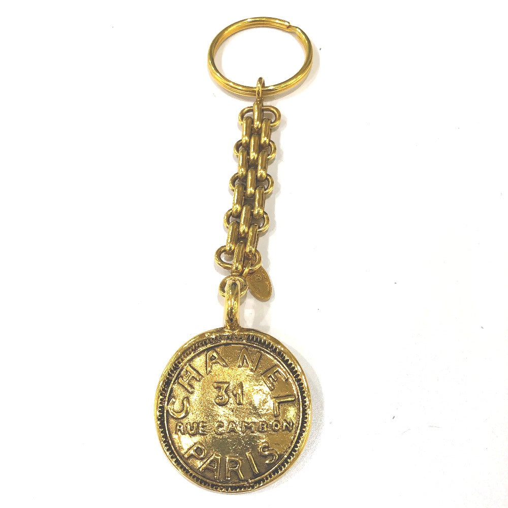 CHANEL 31 Vintage RUE CAMBON Bag Charm Keychain GP Women's Gold