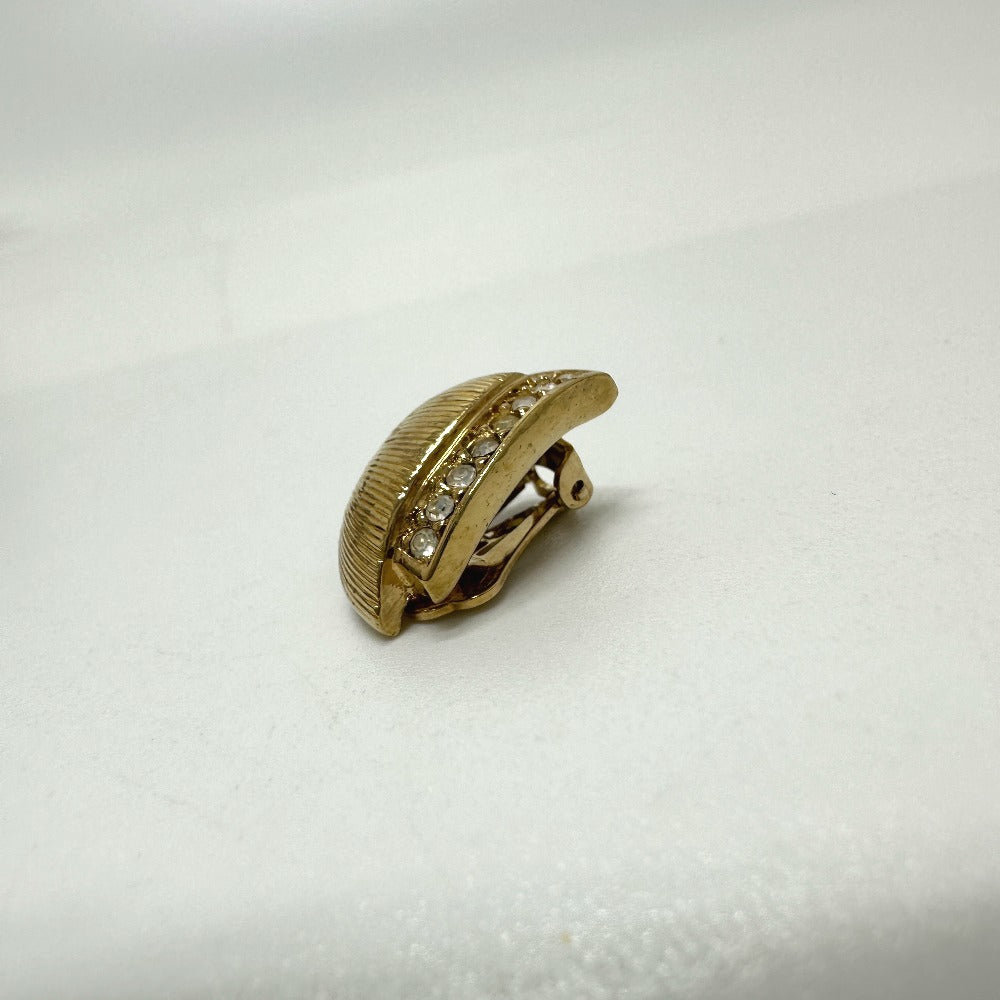 Dior Rhinestone Earrings GP Women's Gold