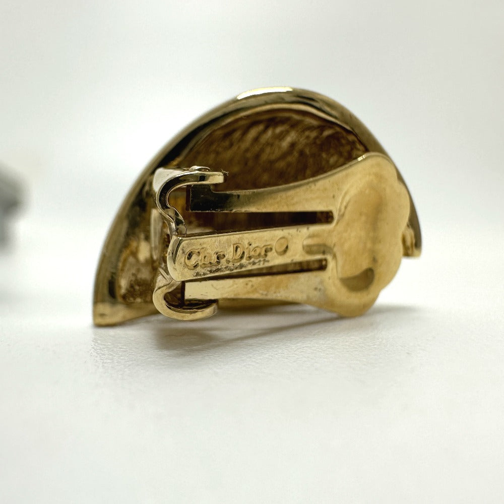 Dior Rhinestone Earrings GP Women's Gold