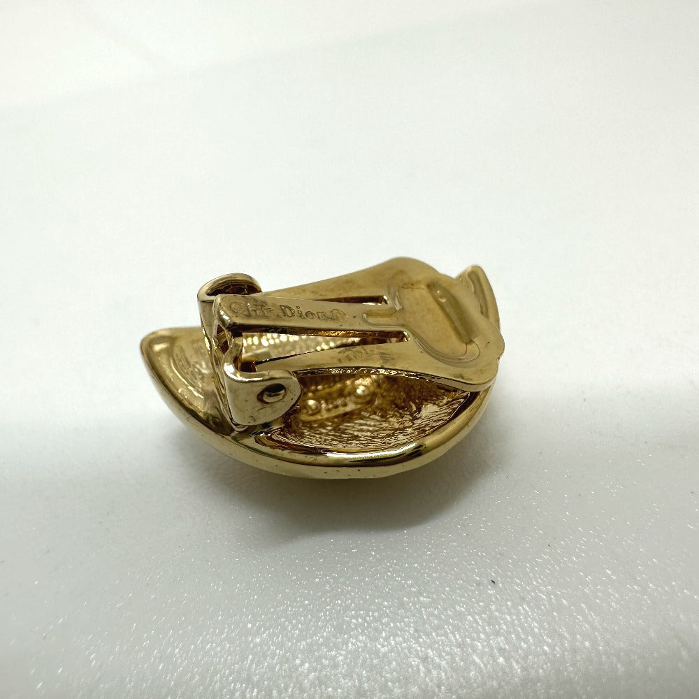 Dior Rhinestone Earrings GP Women's Gold