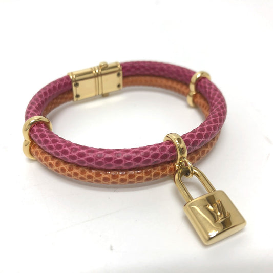 LOUIS VUITTON ブラスレ・キープイットトゥワイス アクセサリー ブレスレット レザー ユニセックス ピンク系