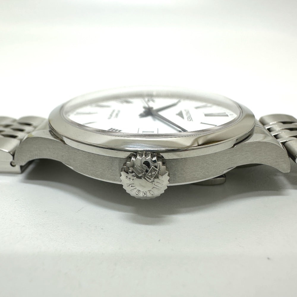 LONGINES L2.820.4.11.6 ウォッチ レコード クロノメーター 自動巻き デイト 腕時計 SS メンズ シルバー
