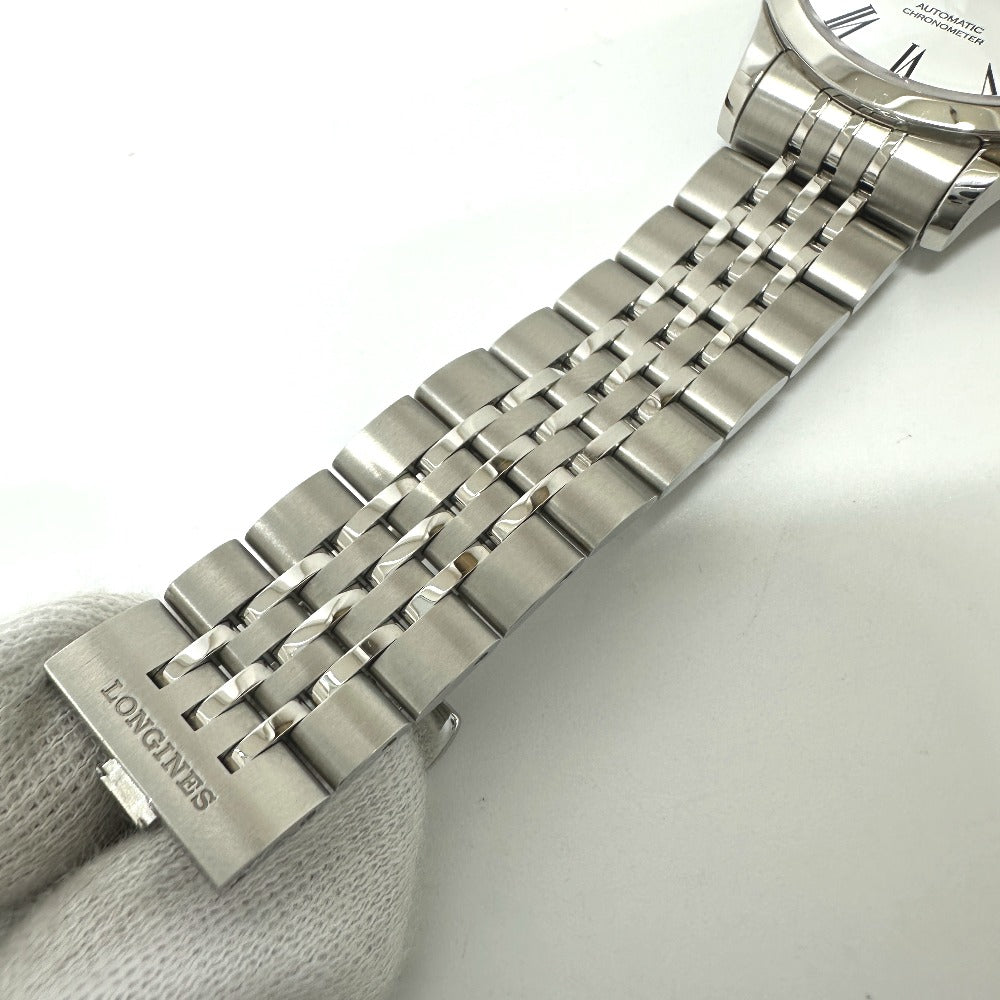 LONGINES L2.820.4.11.6 ウォッチ レコード クロノメーター 自動巻き デイト 腕時計 SS メンズ シルバー