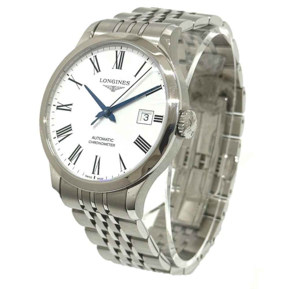 LONGINES L2.820.4.11.6 ウォッチ レコード クロノメーター 自動巻き デイト 腕時計 SS メンズ シルバー