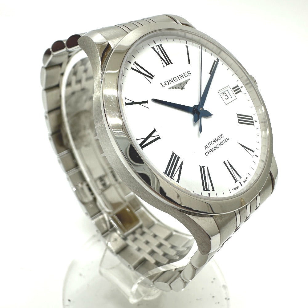 LONGINES L2.820.4.11.6 ウォッチ レコード クロノメーター 自動巻き デイト 腕時計 SS メンズ シルバー