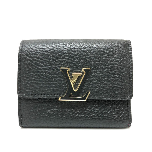 LOUIS VUITTON M68587 バイカラー ポルトフォイユ・カプシーヌ XS 財布 ウォレット コンパクトウォレット 3つ折り財布 トリヨンレザー レディース ノワール ブラック×ピンク