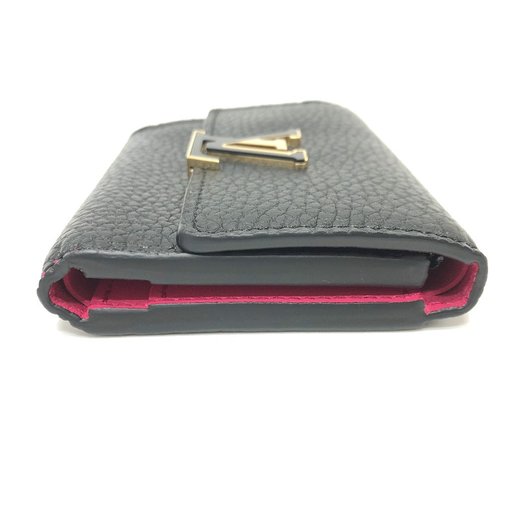 LOUIS VUITTON M68587 バイカラー ポルトフォイユ・カプシーヌ XS 財布 ウォレット コンパクトウォレット 3つ折り財布 トリヨンレザー レディース ノワール ブラック×ピンク
