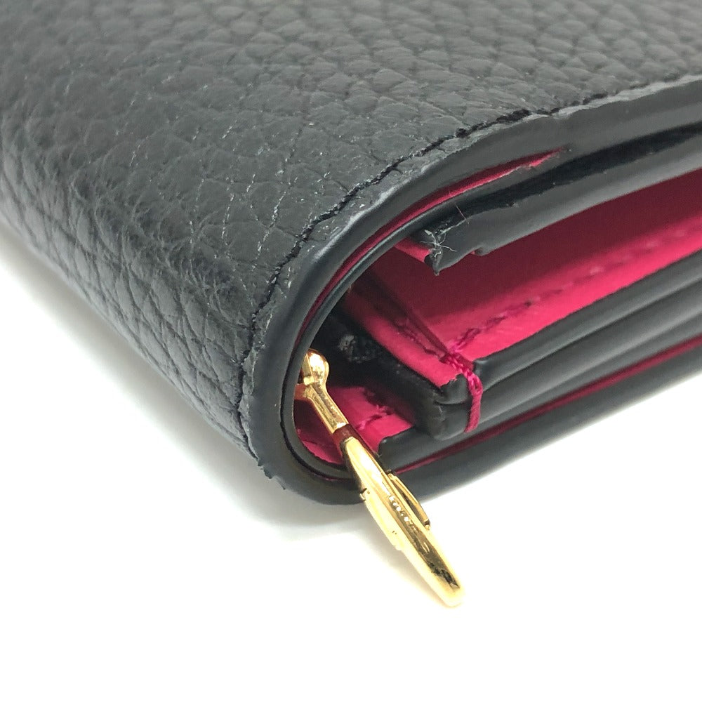 LOUIS VUITTON M68587 バイカラー ポルトフォイユ・カプシーヌ XS 財布 ウォレット コンパクトウォレット 3つ折り財布 トリヨンレザー レディース ノワール ブラック×ピンク
