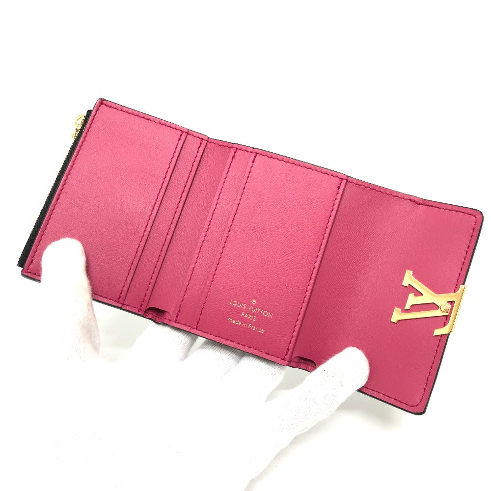 LOUIS VUITTON M68587 バイカラー ポルトフォイユ・カプシーヌ XS 財布 ウォレット コンパクトウォレット 3つ折り財布 トリヨンレザー レディース ノワール ブラック×ピンク