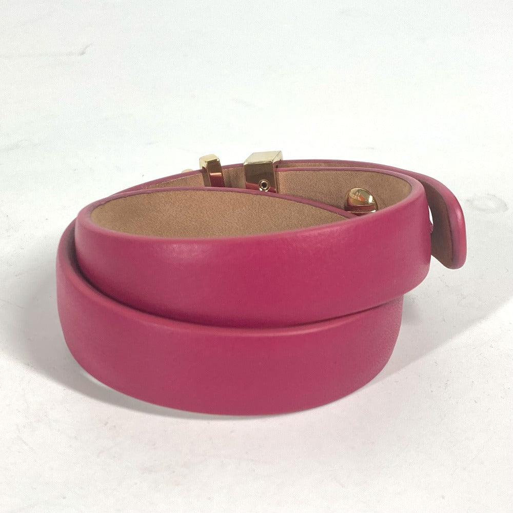 Salvatore Ferragamo 2重 ガンチーニ アクセサリー ブレスレット レザー レディース ピンク - brandshop-reference
