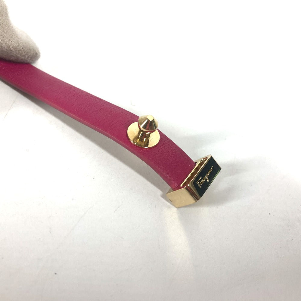 Salvatore Ferragamo 2重 ガンチーニ アクセサリー ブレスレット レザー レディース ピンク - brandshop-reference