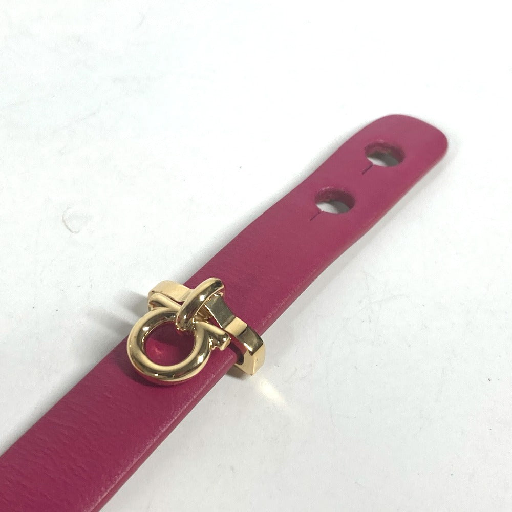 Salvatore Ferragamo 2重 ガンチーニ アクセサリー ブレスレット レザー レディース ピンク - brandshop-reference