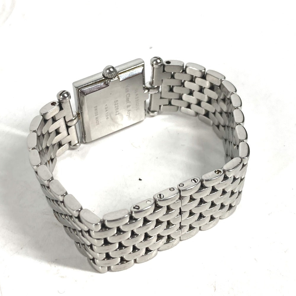 Van Cleef & Arpels 522642 ピンクシェル クラシックカレ 4Pダイヤモンド スクエア レディースウォッチ 腕時計 SS レディース ピンク