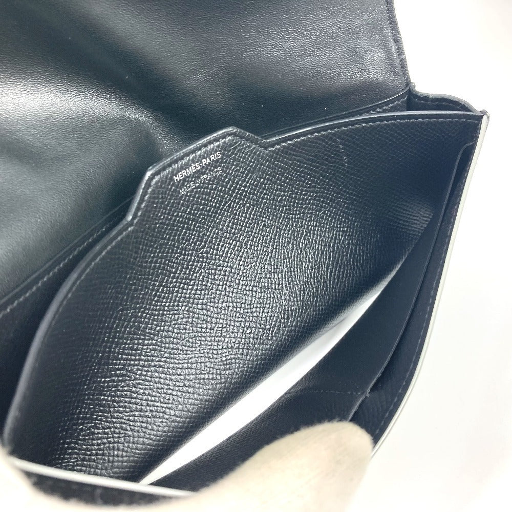 HERMES ロングウォレット パッサンロング フラップ 長財布 エプソン ユニセックス ブラック