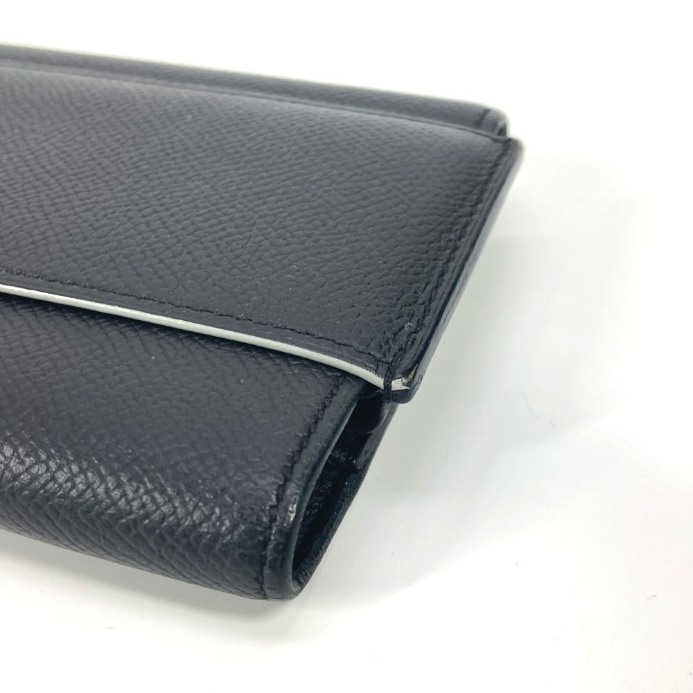 HERMES ロングウォレット パッサンロング フラップ 長財布 エプソン ユニセックス ブラック