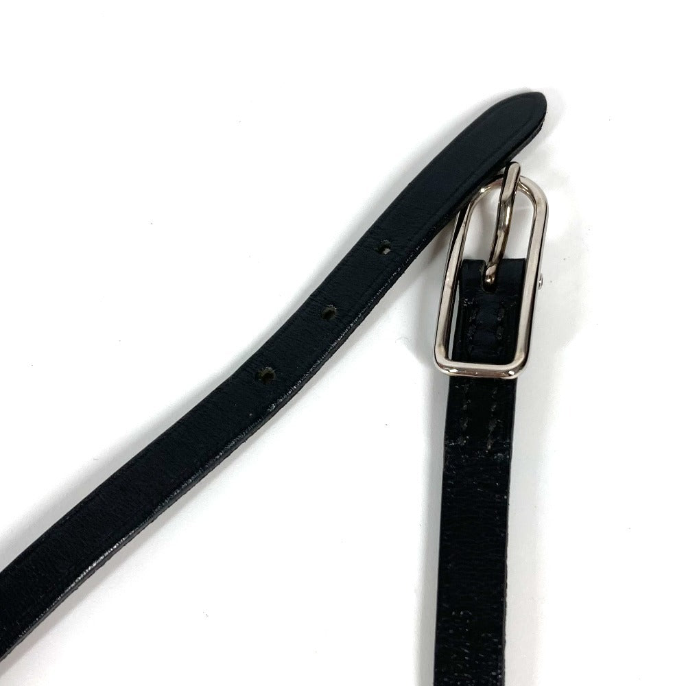 HERMES アピ 4連 ロング ロゴ アクセサリー ブレスレット レザー ユニセックス ブラック