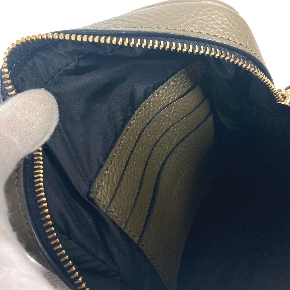 VERSACE Medusa Logo Crossbody Pochette Shoulder Bag Leather Unisex Brown