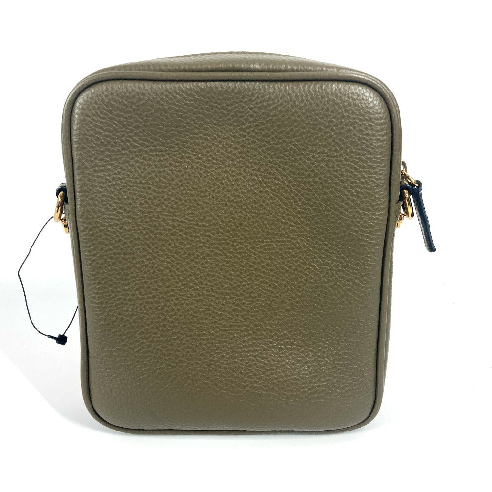 VERSACE Medusa Logo Crossbody Pochette Shoulder Bag Leather Unisex Brown