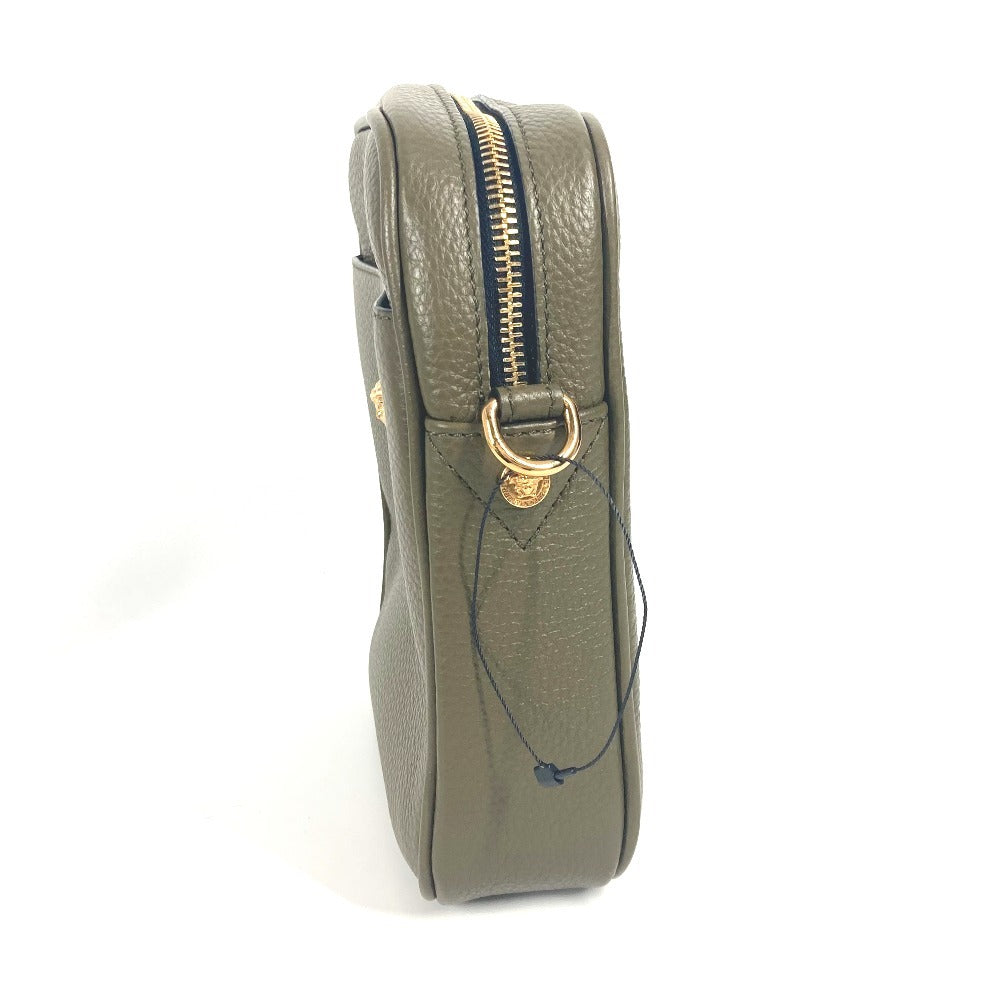 VERSACE Medusa Logo Crossbody Pochette Shoulder Bag Leather Unisex Brown