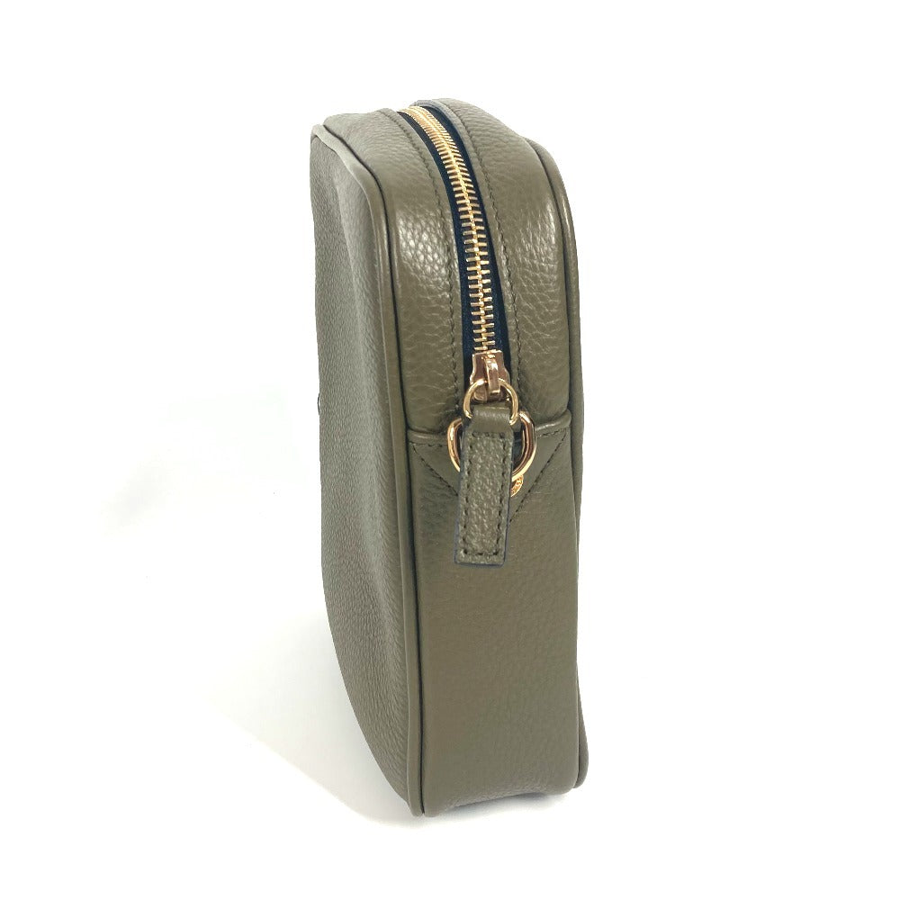 VERSACE Medusa Logo Crossbody Pochette Shoulder Bag Leather Unisex Brown