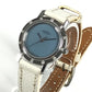 HERMES CL4.230 Clipper Nacle 12-Piece Diamond Women's Watch with Leather Strap, White