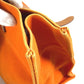 HERMES Etrivière Elan Shoulder Tote Bag in Leather/Canvas, Unisex, Orange