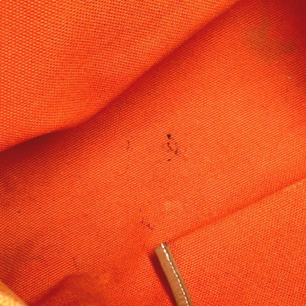 HERMES Etrivière Elan Shoulder Tote Bag in Leather/Canvas, Unisex, Orange