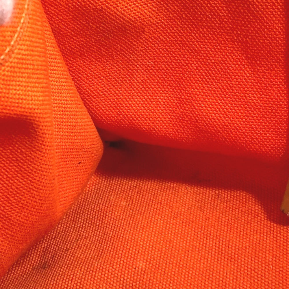 HERMES Etrivière Elan Shoulder Tote Bag in Leather/Canvas, Unisex, Orange