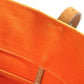 HERMES Etrivière Elan Shoulder Tote Bag in Leather/Canvas, Unisex, Orange