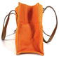 HERMES Etrivière Elan Shoulder Tote Bag in Leather/Canvas, Unisex, Orange